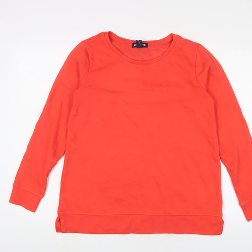 Lands' End Womens Orange Cotton Pullover Sweatshirt Size 10 Pullover