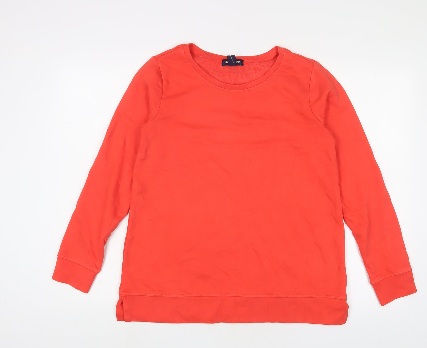 Lands' End Womens Orange Cotton Pullover Sweatshirt Size 10 Pullover