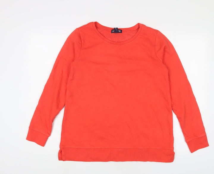 Lands' End Womens Orange Cotton Pullover Sweatshirt Size 10 Pullover