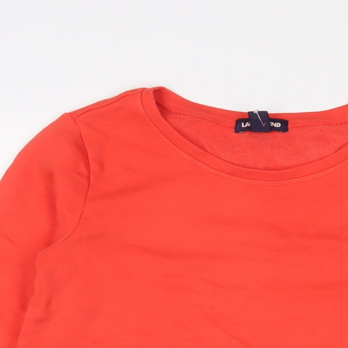 Lands' End Womens Orange Cotton Pullover Sweatshirt Size 10 Pullover
