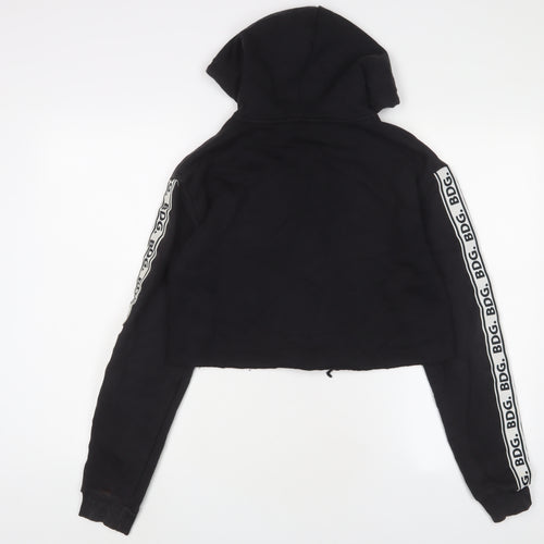 BDG Womens Black Cotton Full Zip Hoodie Size M Zip - Distressed