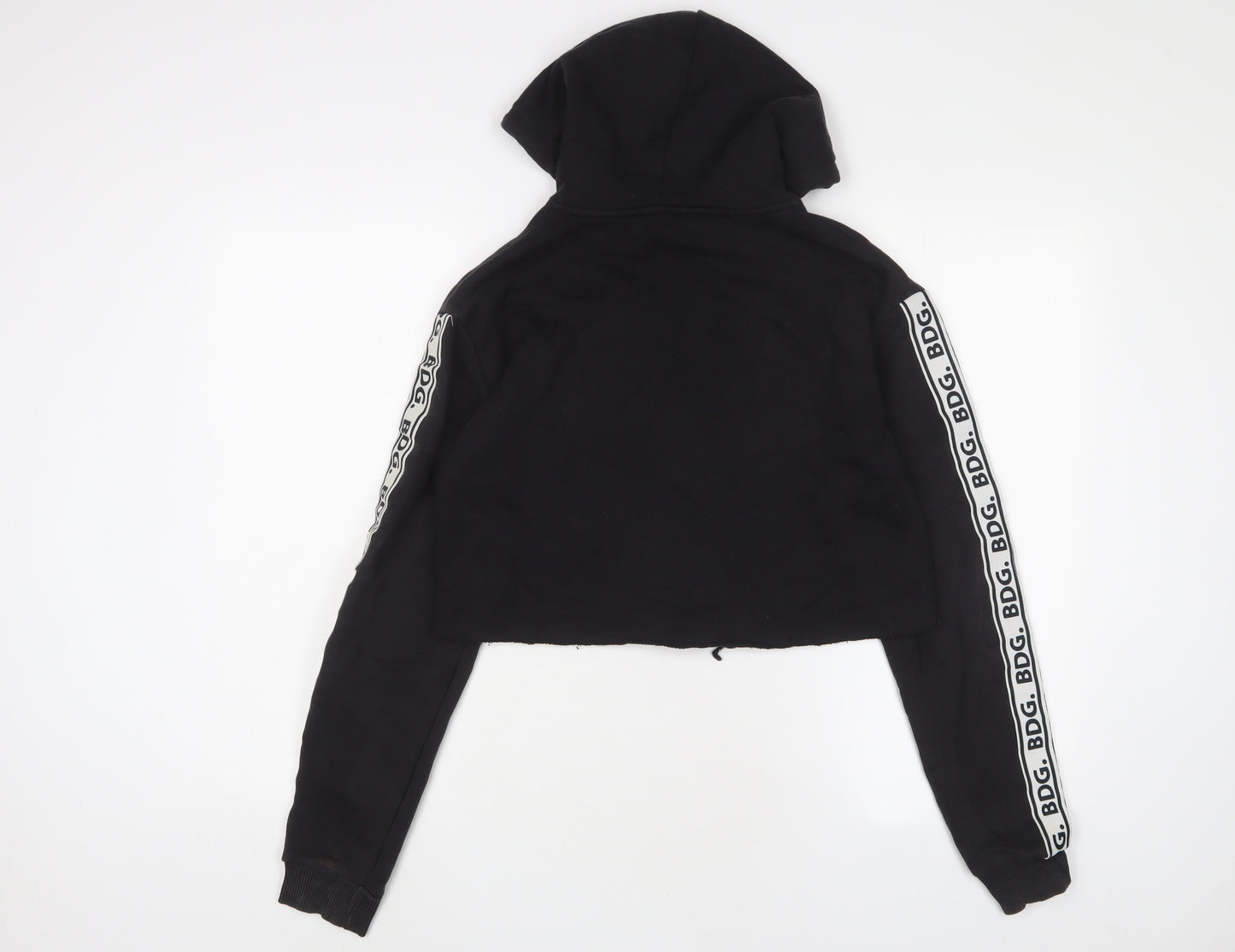 BDG Womens Black Cotton Full Zip Hoodie Size M Zip - Distressed