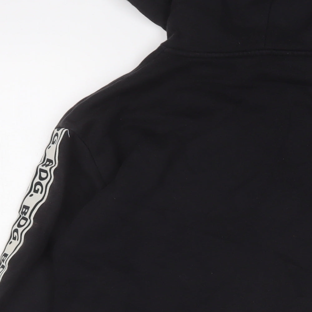 BDG Womens Black Cotton Full Zip Hoodie Size M Zip - Distressed