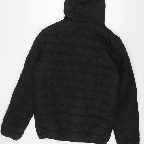 Avant Garde Mens Black Puffer Jacket Jacket Size L Zip