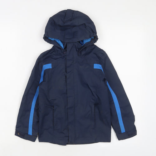 adidas Boys Blue Basic Coat Blazer Size 5-6 Years Zip