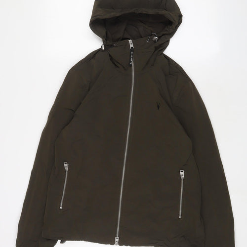 AllSaints Mens Green Jacket Size S Zip - Zip Pockets