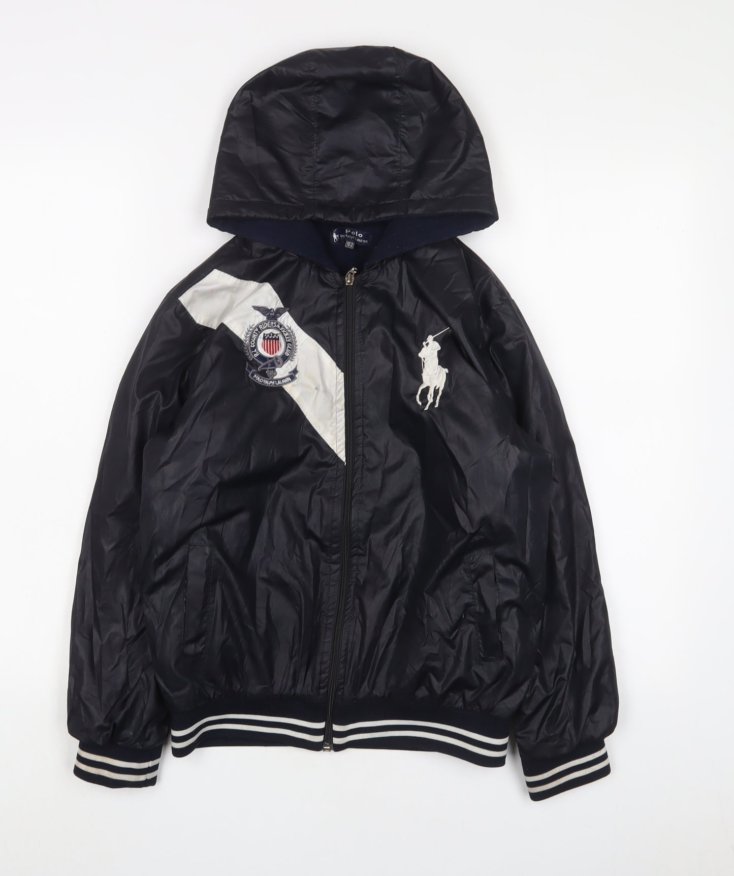 Ralph Lauren Boys Blue Jacket Coat Size 12 Years Zip - Logo, Embroidered