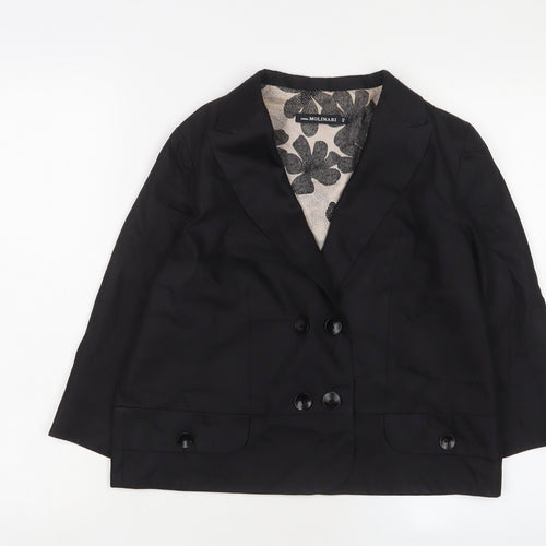 Anna Molinari Womens Black Jacket Blazer Size 14 Button