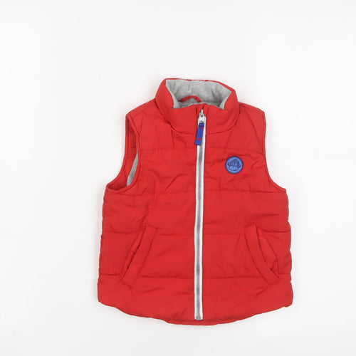 Blue Zoo Boys Red Gilet Jacket Size 2-3 Years Zip