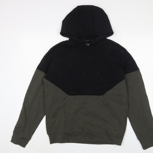 GOODMOVE Mens Green Cotton Pullover Hoodie Size S