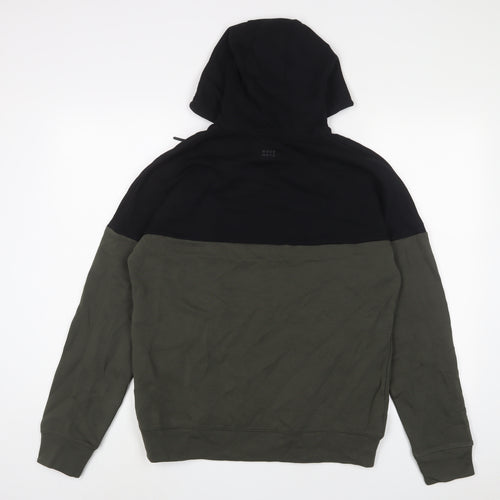 GOODMOVE Mens Green Cotton Pullover Hoodie Size S