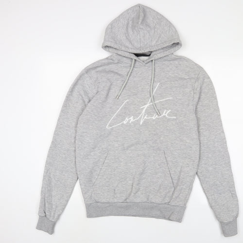 Coulture Club Mens Grey Cotton Pullover Hoodie Size XS - Embroidered