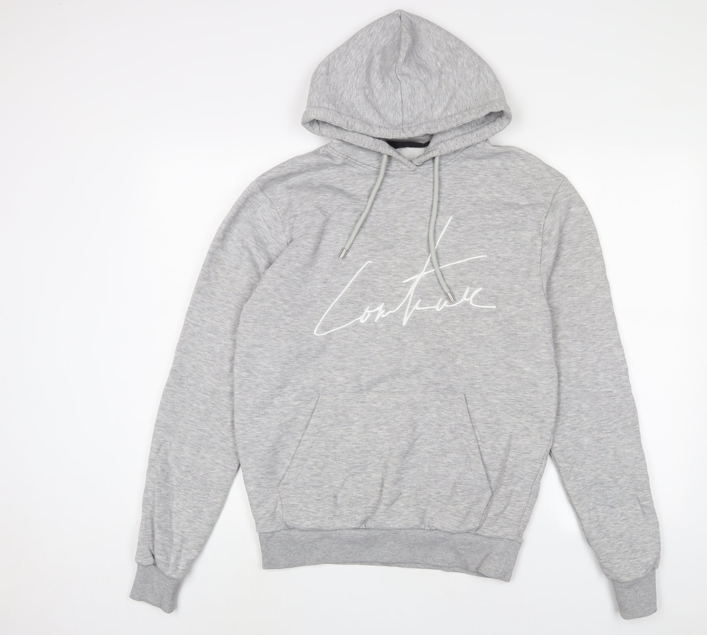 Coulture Club Mens Grey Cotton Pullover Hoodie Size XS - Embroidered