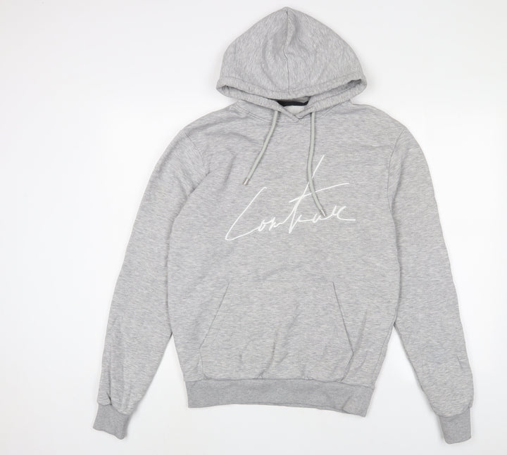 Coulture Club Mens Grey Cotton Pullover Hoodie Size XS - Embroidered