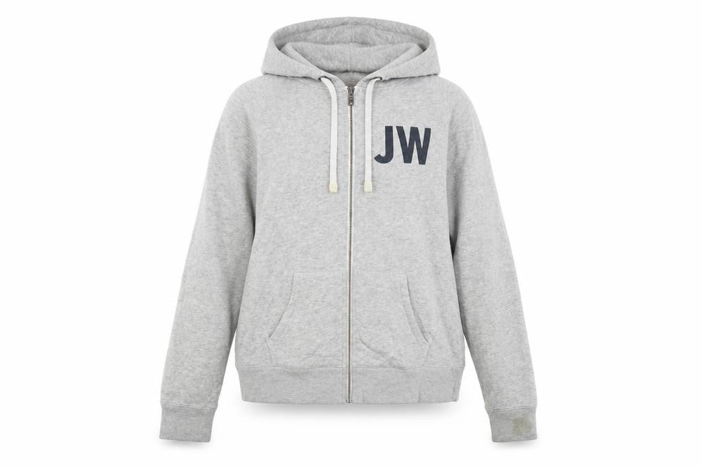 Jack Wills Womens Grey Cotton Full Zip Hoodie Size 14 Zip