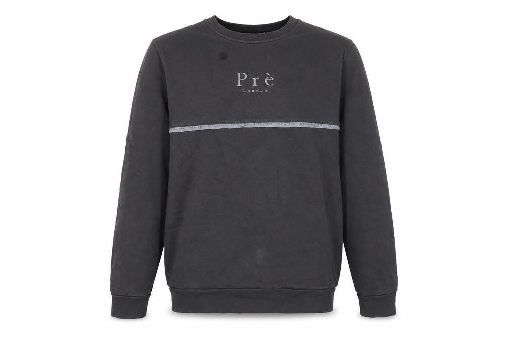 Front view of Pre London men’s green cotton pullover sweatshirt, size L