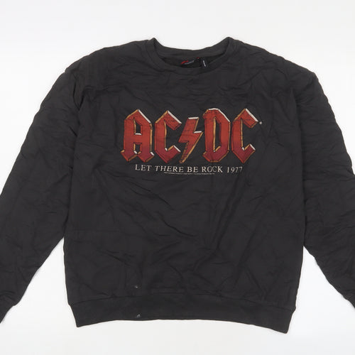 acdc Womens Grey Cotton Pullover Sweatshirt Size 10 Pullover