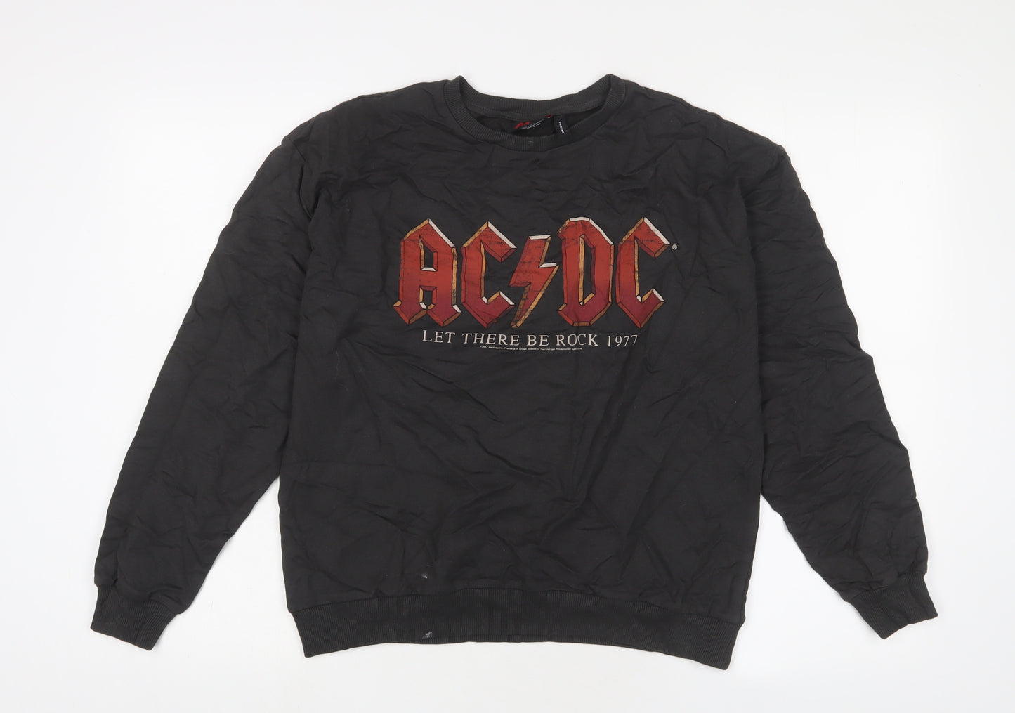acdc Womens Grey Cotton Pullover Sweatshirt Size 10 Pullover