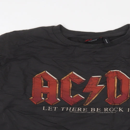 acdc Womens Grey Cotton Pullover Sweatshirt Size 10 Pullover