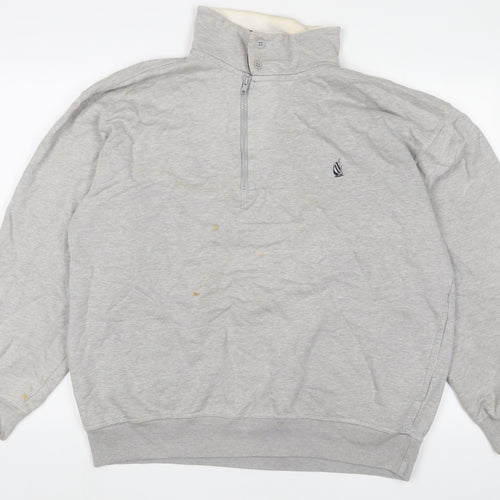 Nautica Mens Grey Cotton Pullover Sweatshirt Size L