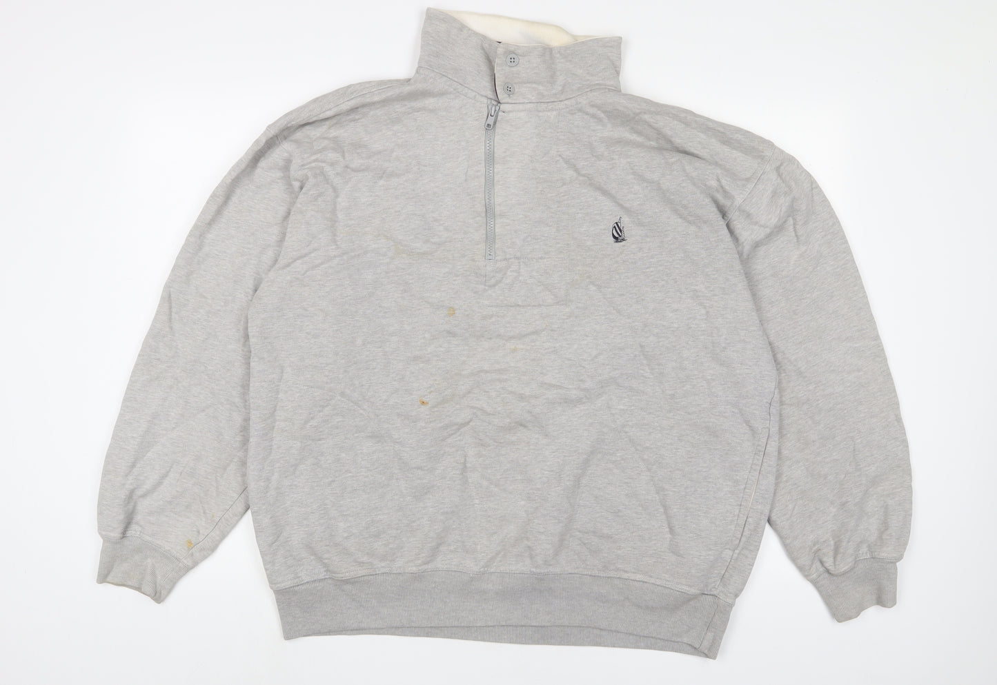 Nautica Mens Grey Cotton Pullover Sweatshirt Size L