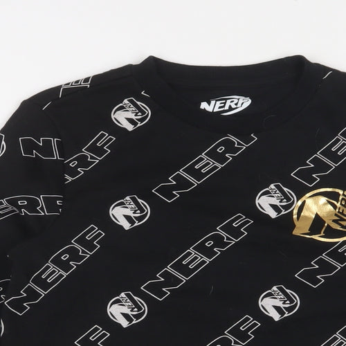 NERF Boys Black Geometric Cotton Pullover Sweatshirt Size 11-12 Years Pullover