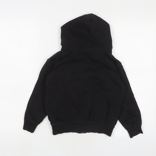 Sportex Boys Black Cotton Full Zip Hoodie Size 5-6 Years Zip