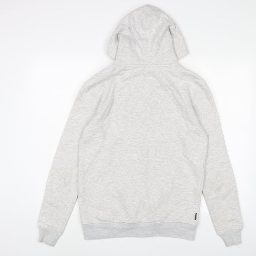 Gym King Mens Grey Cotton Full Zip Hoodie Size M - Logo, Embroidered