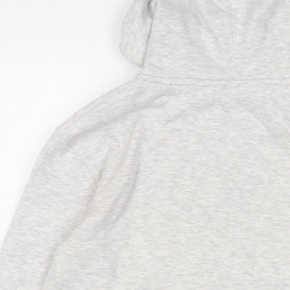 Gym King Mens Grey Cotton Full Zip Hoodie Size M - Logo, Embroidered