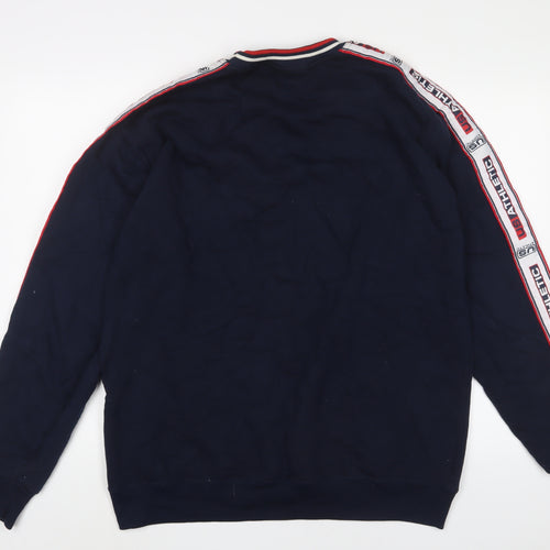 US Athletic Mens Blue Cotton Pullover Sweatshirt Size M - Logo, Embroidered