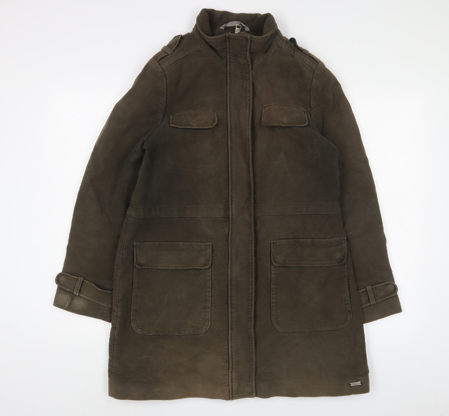 White Stuff Womens Green Military Jacket Jacket Size 10 Zip
