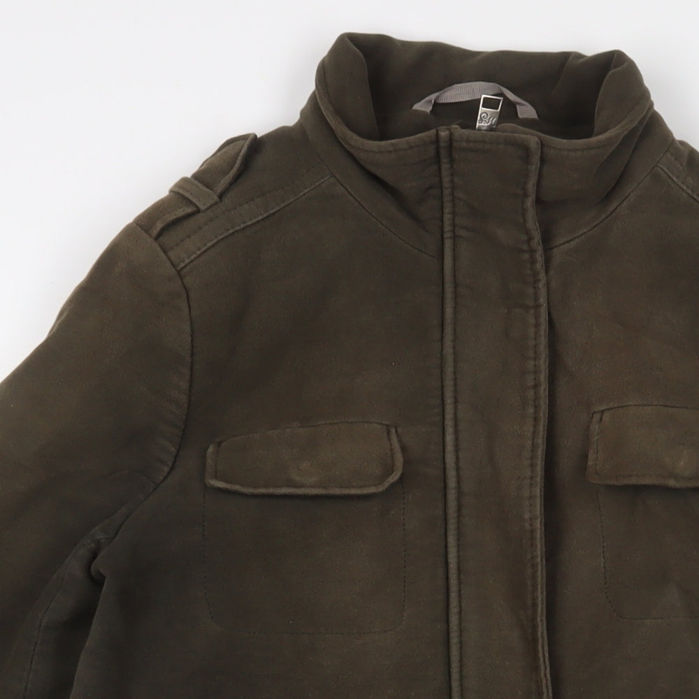 White Stuff Womens Green Military Jacket Jacket Size 10 Zip