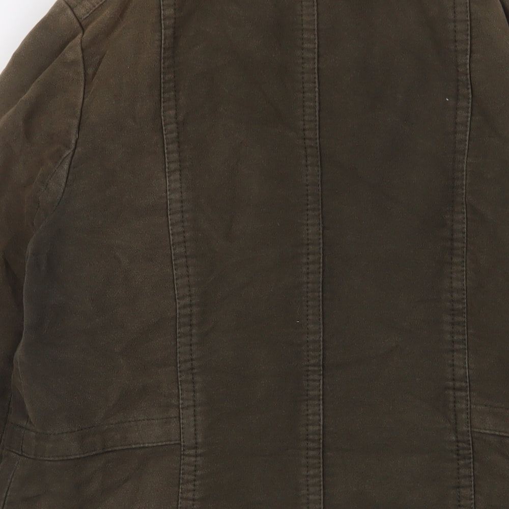 White Stuff Womens Green Military Jacket Jacket Size 10 Zip