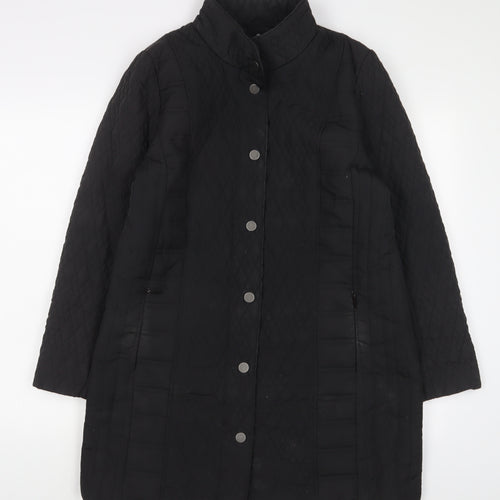 TIGI Womens Black Quilted Jacket Size 14 Zip