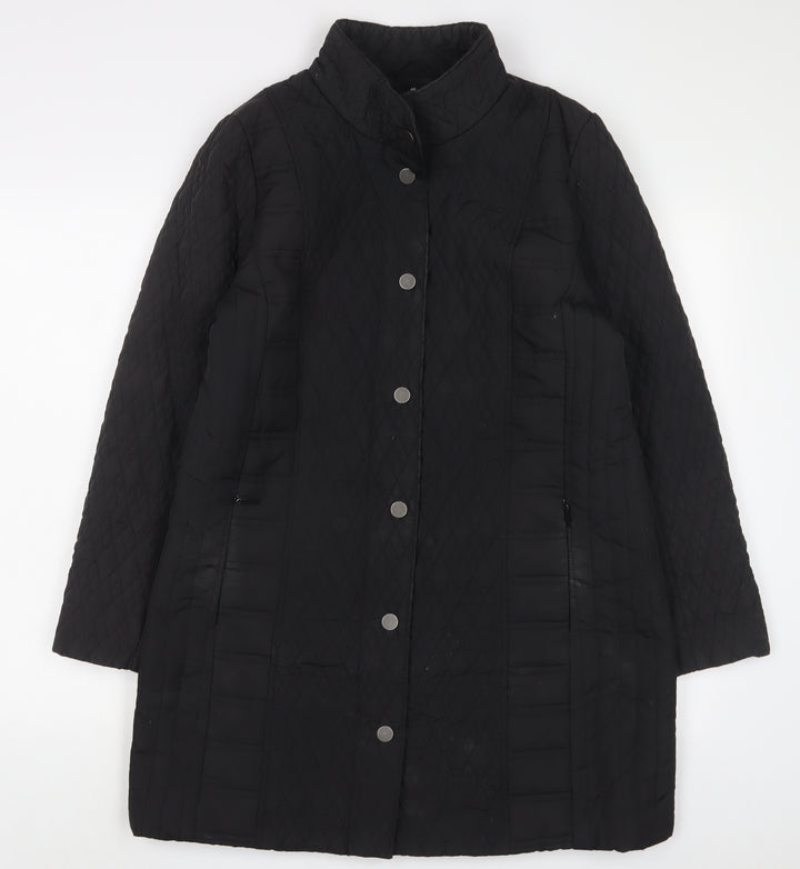 TIGI Womens Black Quilted Jacket Size 14 Zip