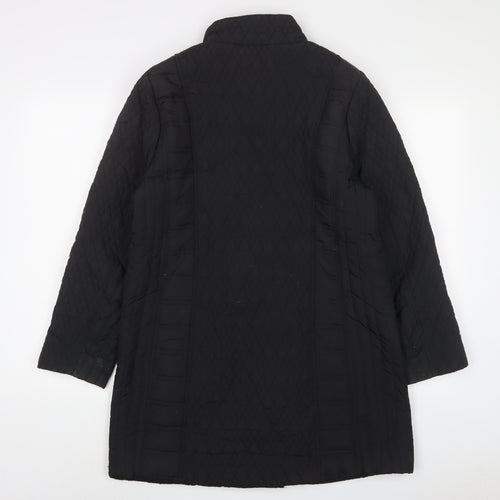 TIGI Womens Black Quilted Jacket Size 14 Zip