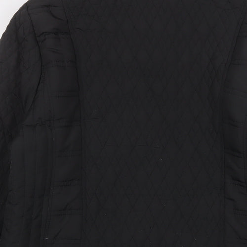 TIGI Womens Black Quilted Jacket Size 14 Zip