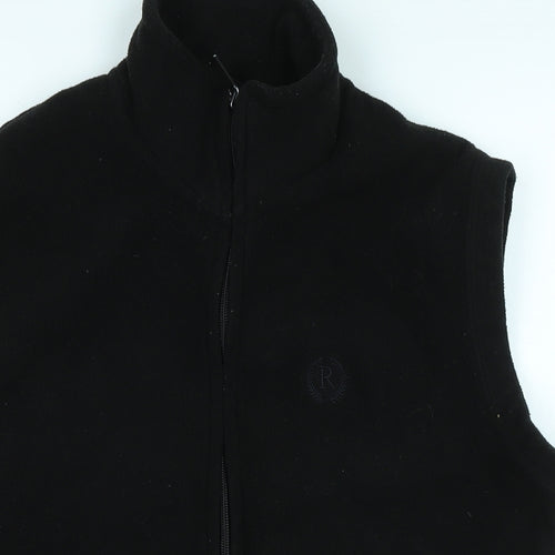 Royal Tag Womens Black Gilet Waistcoat Size M Zip - Logo