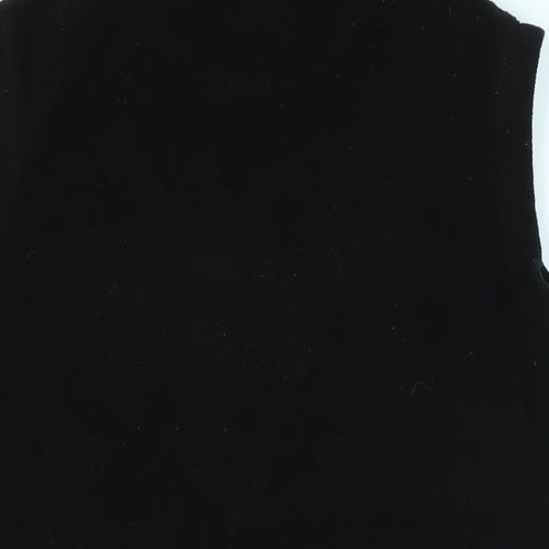 Royal Tag Womens Black Gilet Waistcoat Size M Zip - Logo