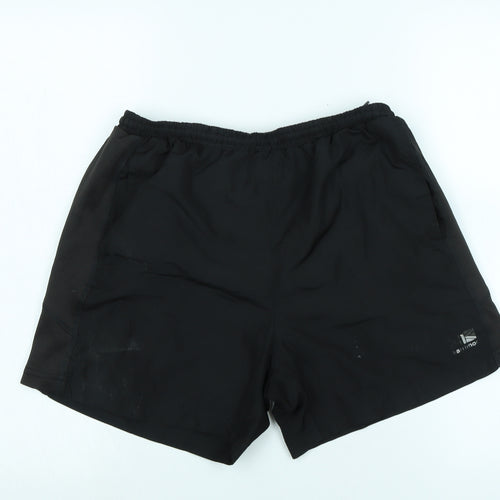 Karrimor Mens Black Polyester Bermuda Shorts Size M L15 in Regular Tie - Logo - swim shorts