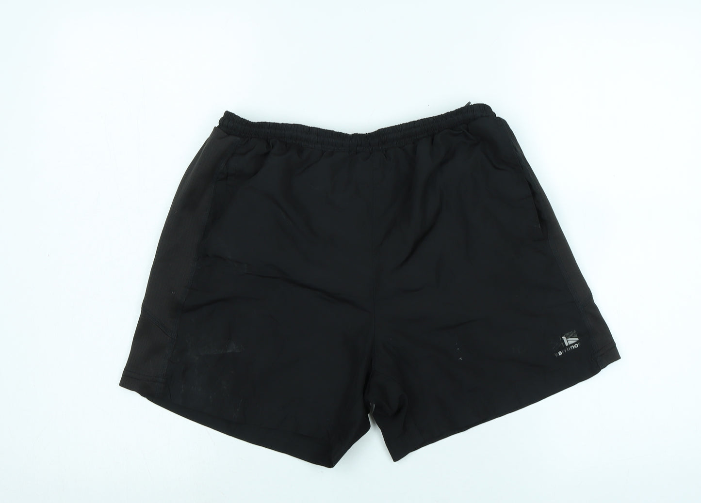 Karrimor Mens Black Polyester Bermuda Shorts Size M L15 in Regular Tie - Logo - swim shorts