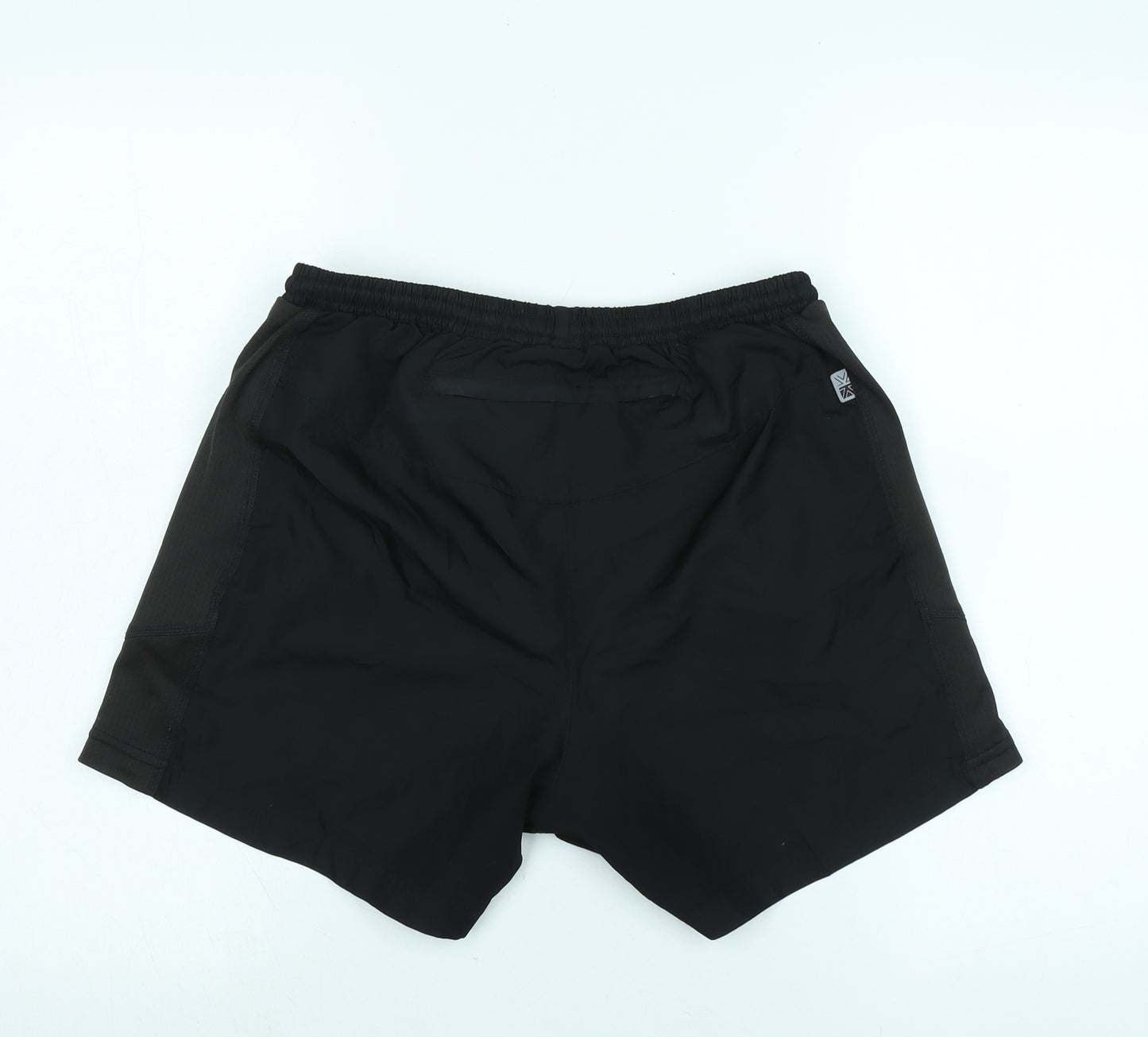 Karrimor Mens Black Polyester Bermuda Shorts Size M L15 in Regular Tie - Logo - swim shorts