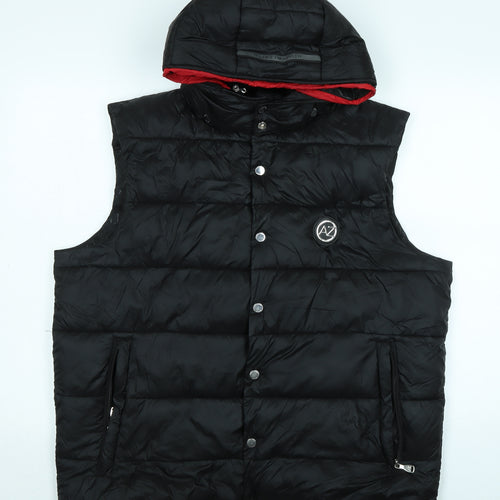 Alessandro zavetti Mens Black Gilet Waistcoat Size XL Zip - Logo