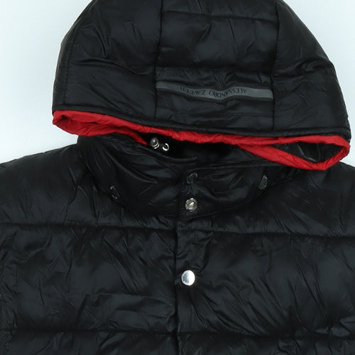 Alessandro zavetti Mens Black Gilet Waistcoat Size XL Zip - Logo