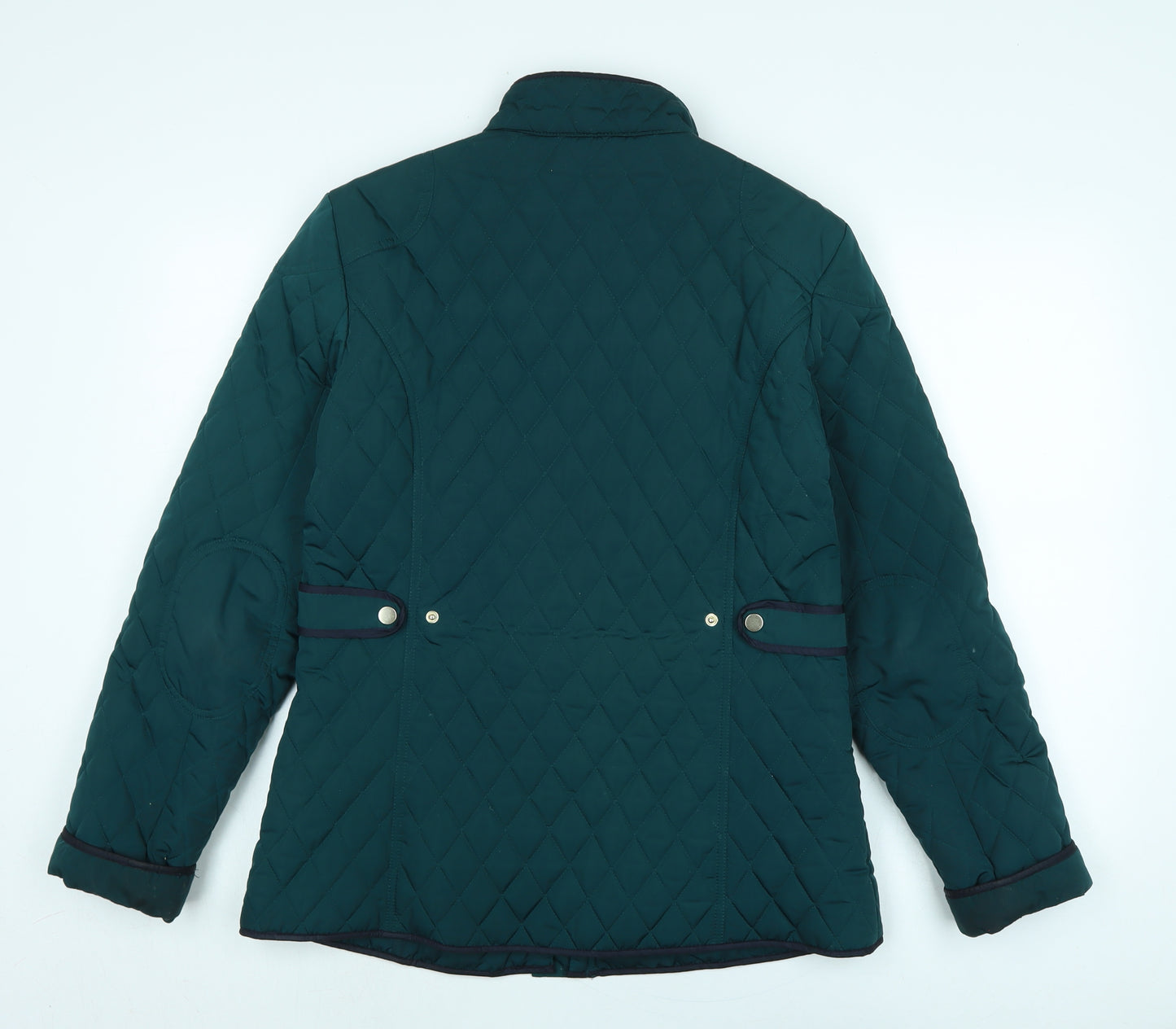 Laura Ashley Womens Green Quilted Jacket Size 14 Zip - Logo