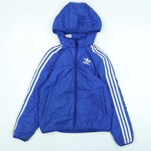 adidas Boys Blue Anorak Jacket Size 10-11 Years Zip - Logo