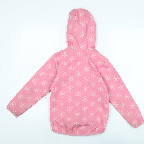 Disney Girls Pink Rain Coat Coat Size 8 Years Zip - ELSA