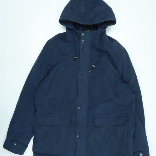 Livergy Mens Blue Anorak Coat Size 40 Zip - Logo
