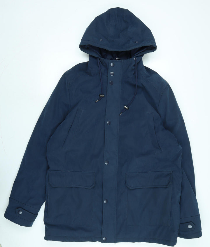 Livergy Mens Blue Anorak Coat Size 40 Zip - Logo