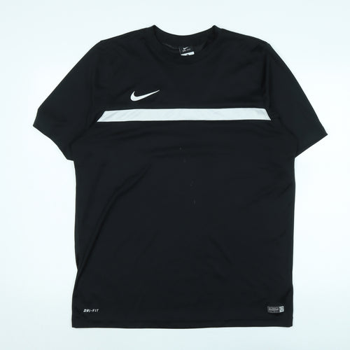 Nike Mens Black Polyester T-Shirt Size XL Crew Neck - Logo